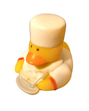 Red Chef Duck - Bath Toy Duck 2" Rubber Bath Toy - New