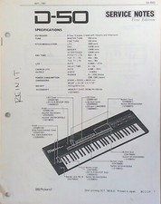 Riproduzione del servizio note sintetizzatore digitale tastiera Roland D-50.