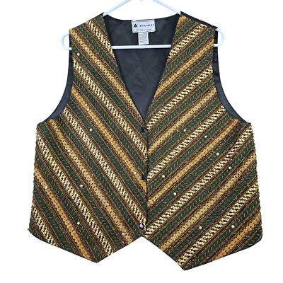 Ana Mori Embellished Boho Vest Womens All Size (up to XL) Beaded Cottage Earthy