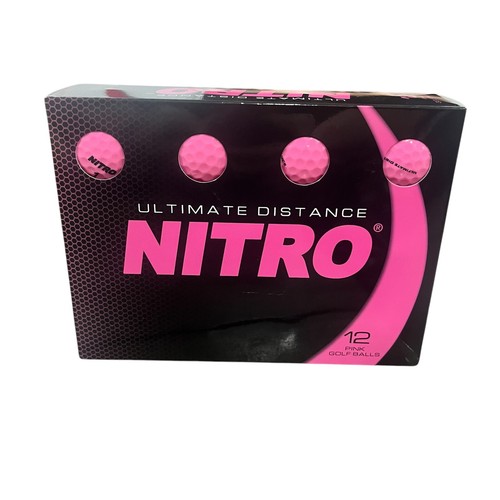 New! Nitro Golf Ultimate Distance Women's Golf Balls Hot Pink 12 Pack - Picture 2 of 3