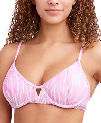 BCBGeneration Bubblegum Zebra Print Underwire Bikini Swim Top, US