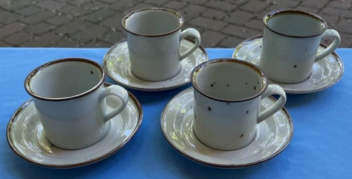 FOUR Dansk Brown Mist Cup and Saucer Sets Niels Refsgaard Denmark