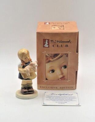 M.I. Hummel Club Figurine Mein Glucks-Schweinchen Pigtails # 1382 Goebel 1998