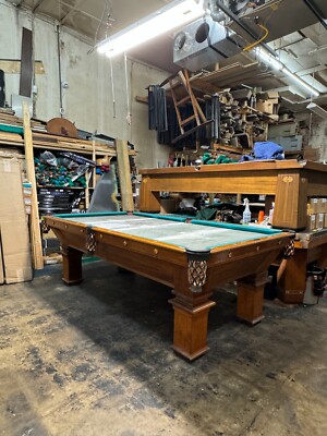 8' Antique Pool / Billiard Table Wide Grain Oak  (Delivery Possible (???$$$)