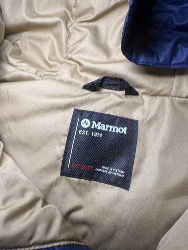 MARMOT Guides 700 Duck Down Hoody Puffer Jacket Mens 3XL Tall Port Royal Navy - Picture 2 of 14