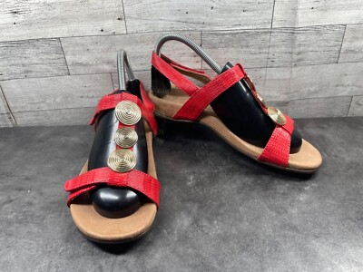 Vionic sandals Women 7M Farra Shoes Red Leather Strappy