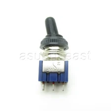 5 x Toggle Switch SPDT ON-OFF-ON 6mm 3 Positions 3-Pin + Waterproof Cover Cap