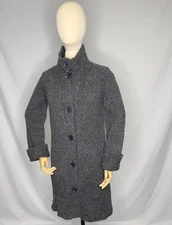 2000s Max Studio Wool Long Cardigan Sweater with Funnel Neck Size Medium Vintage