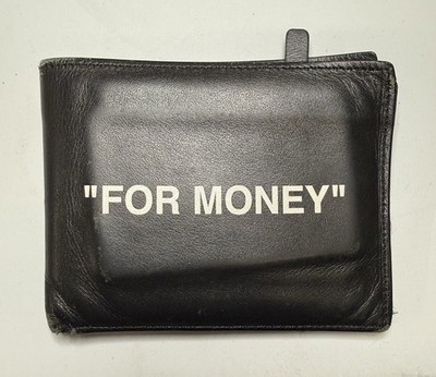 OFF WHITE Bifold Wallet  For Money  Quote Men s leather