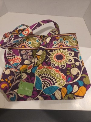 Vera Bradley NWT Plum Crazy Pleated Tote