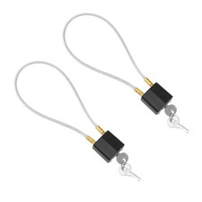 Motorcycle Helmet Locking Cable 2 Pack Keyed Alike Black Metal Plastic 14.6"