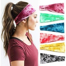 Boho Wide Headbands 6 Pack - Non Slip Yoga and Workout Hair Accessories for