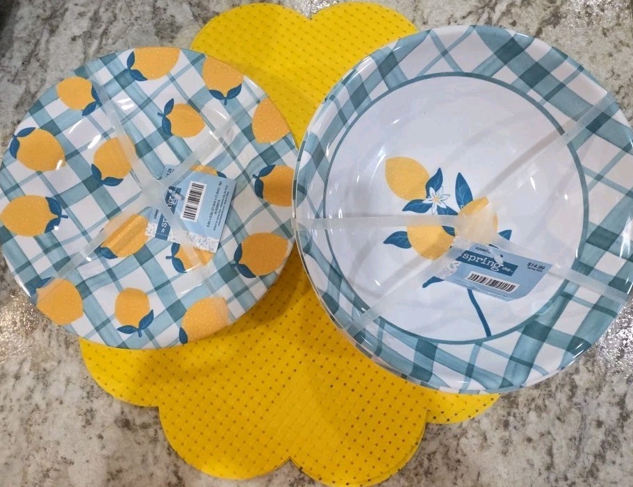 For 4, Plates, Bowls & Placemats, Lemons