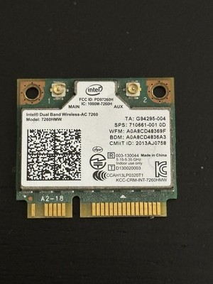Intel Dual Band Wireless-AC 7260 WiFi-5 802.11 a/b/g/n/AC + BT 4.0 Mini PCIe