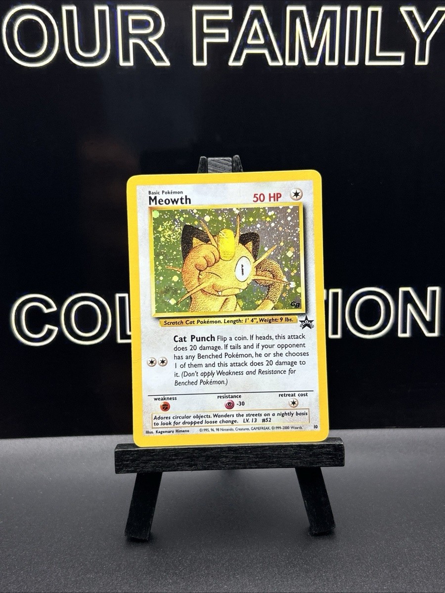 Pokémon TCG Game Boy GB Meowth Black Star Promo #10 Holo Swirl