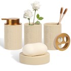 Ceramic Bathroom Accessories Set 4 Pcs-Includes Lotion Soap Dispenser Toothbru