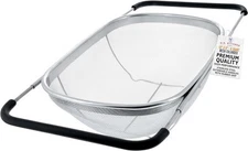 Collapsible 6-Quart Stainless Steel Colander with Expandable Handles