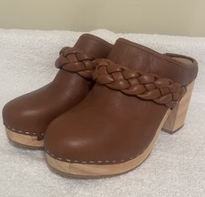 Dolce Vita  Women  s 8.5 Hila Brown Clog Mules Braided Saddle Leather Platform