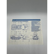 Vintage 1983 GI Joe Polar Battle Bear Skimobile Instructions & Blueprint Hasbro