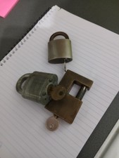 3 Vintage Yale Padlocks With Keys.