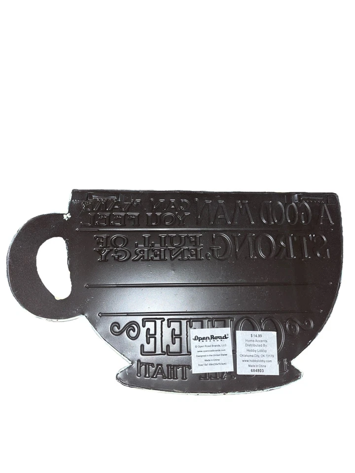 Juego de 2 letreros de metal para cafetería divertido regalo de Navidad cocina raro Foto 4 de 4