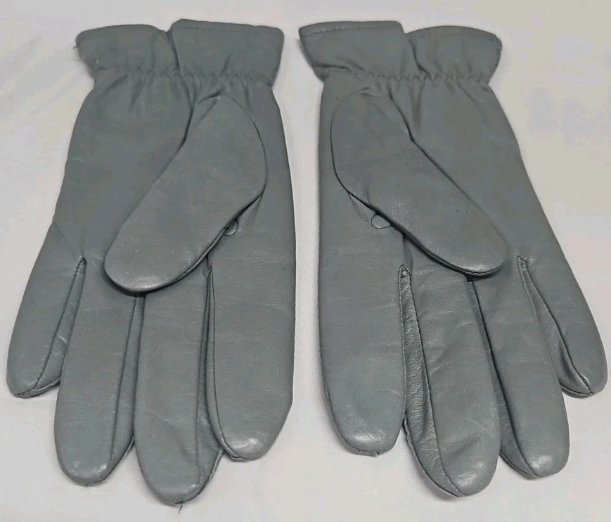 Vintage Pair Fownes Genuine Leather Gloves Womens SIZE 7.5 - WPL 9522 Gray Grey