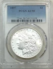 1897 P Morgan Silver Dollar PCGS AU58 Frosty White Luster PQ Just Graded #S299C