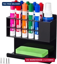 Wall Mount Magnetic Dry Erase Marker Holder for Fridge, Whiteboard  Black Magne