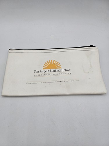 White Zipper Bank Deposit Bag, San Angelo Banking Center, Texas, FNB Sonora Sun - Picture 6 of 6