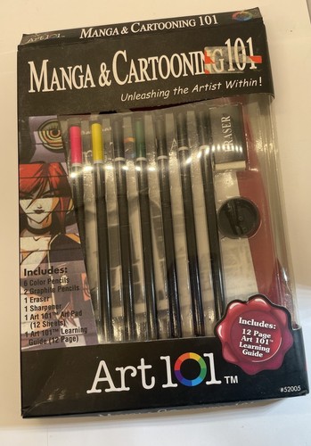 Manga & Cartooning Art 101 Color Pencil Set New Old Stock Some Box Wear - Picture 2 of 11
