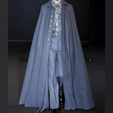 New Gray Wool Long Cape Beautiful Full Length Wool Cape Sale By Men