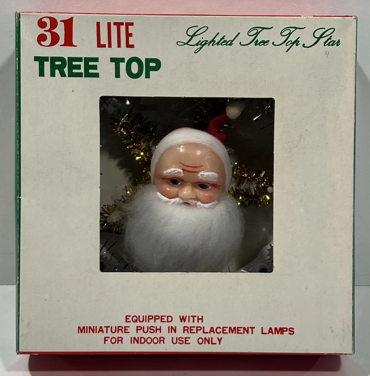 Lighted Santa Face In Christmas Lights (1946-1990) for sale | eBay