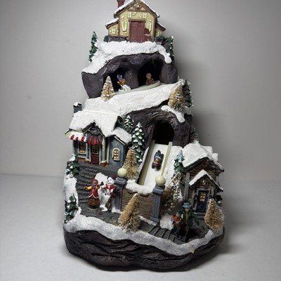 Holiday Living Christmas lighted Musical holiday Village Model C00204 Sledding