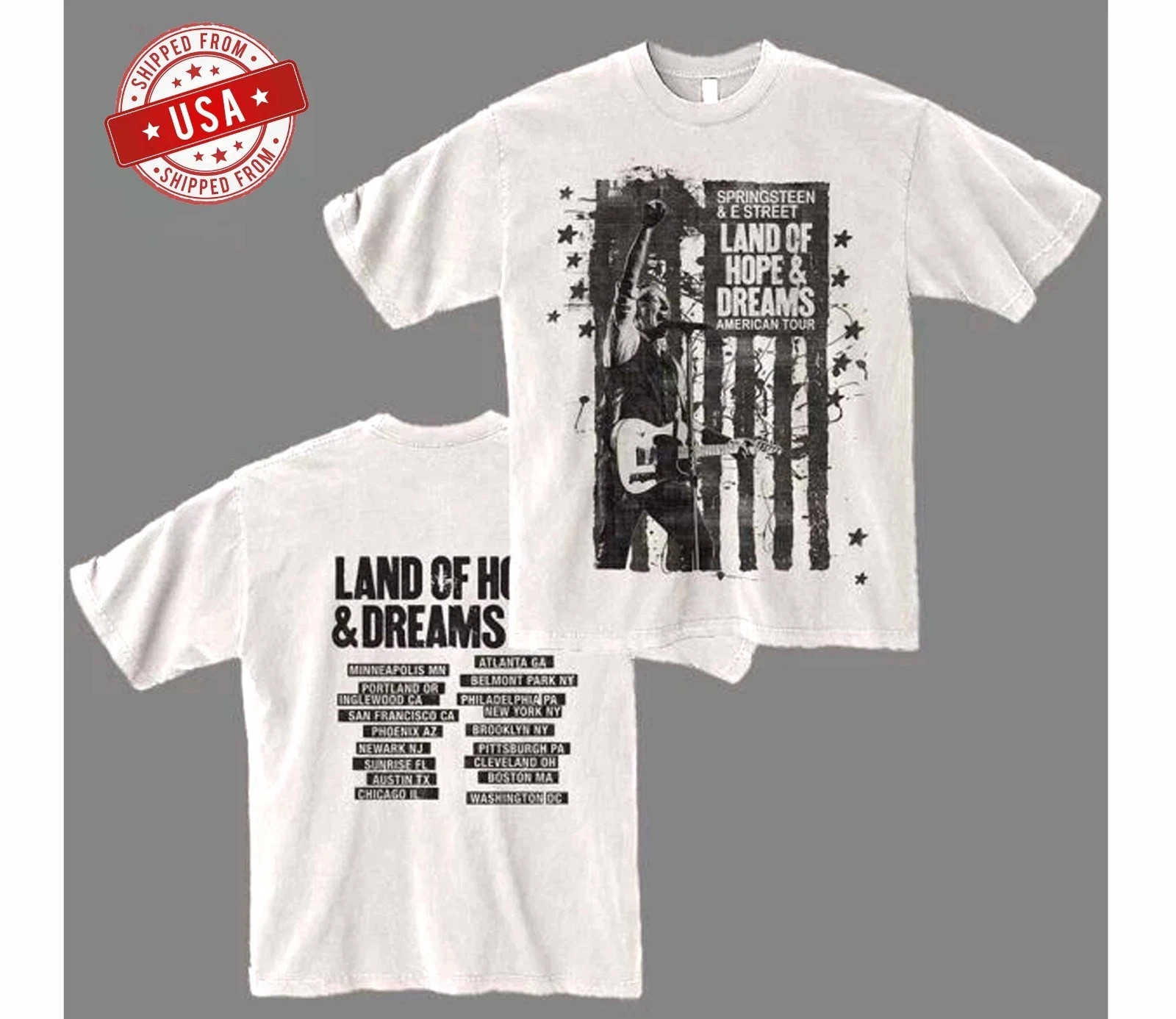 SALE ITEM! Bruce Springsteen Land Of Hope And Dreams American Tour 2026 T-Shirt