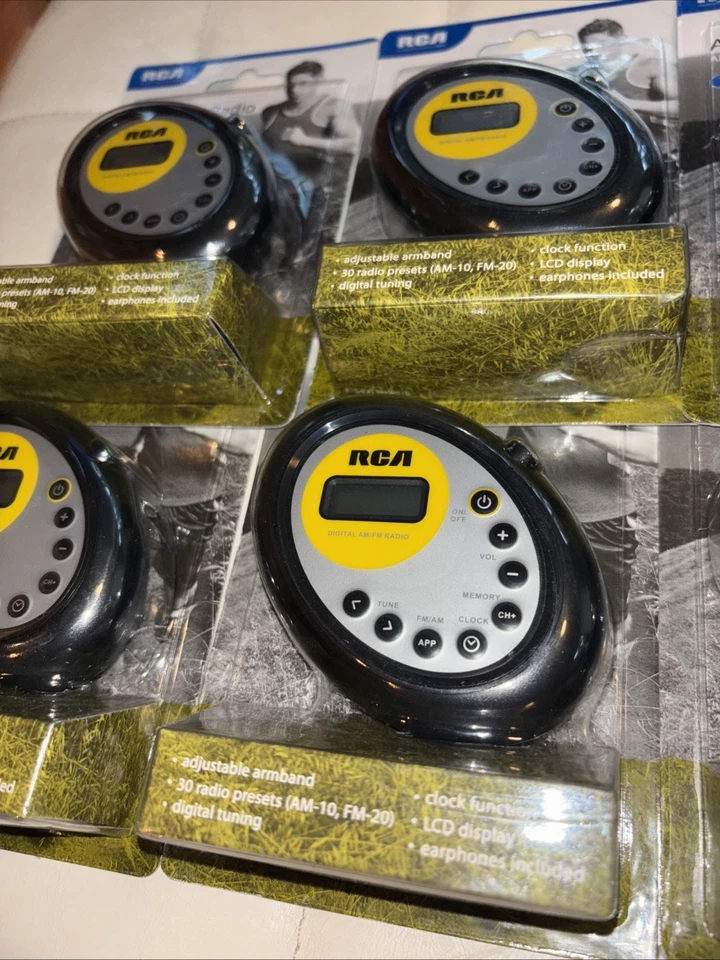 NEW RCA AM/FM Armband Radios FACTORY SEALED Earphones Included LCD (lot of 6) - Image 3 of 4