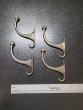 4 Vintage Brass Double Wall/Hall Tree Coat Hooks