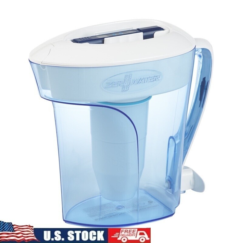 10-Cup Water Filter Pitcher with 5-Stage Filtration & TDS Reduction BPA-Free