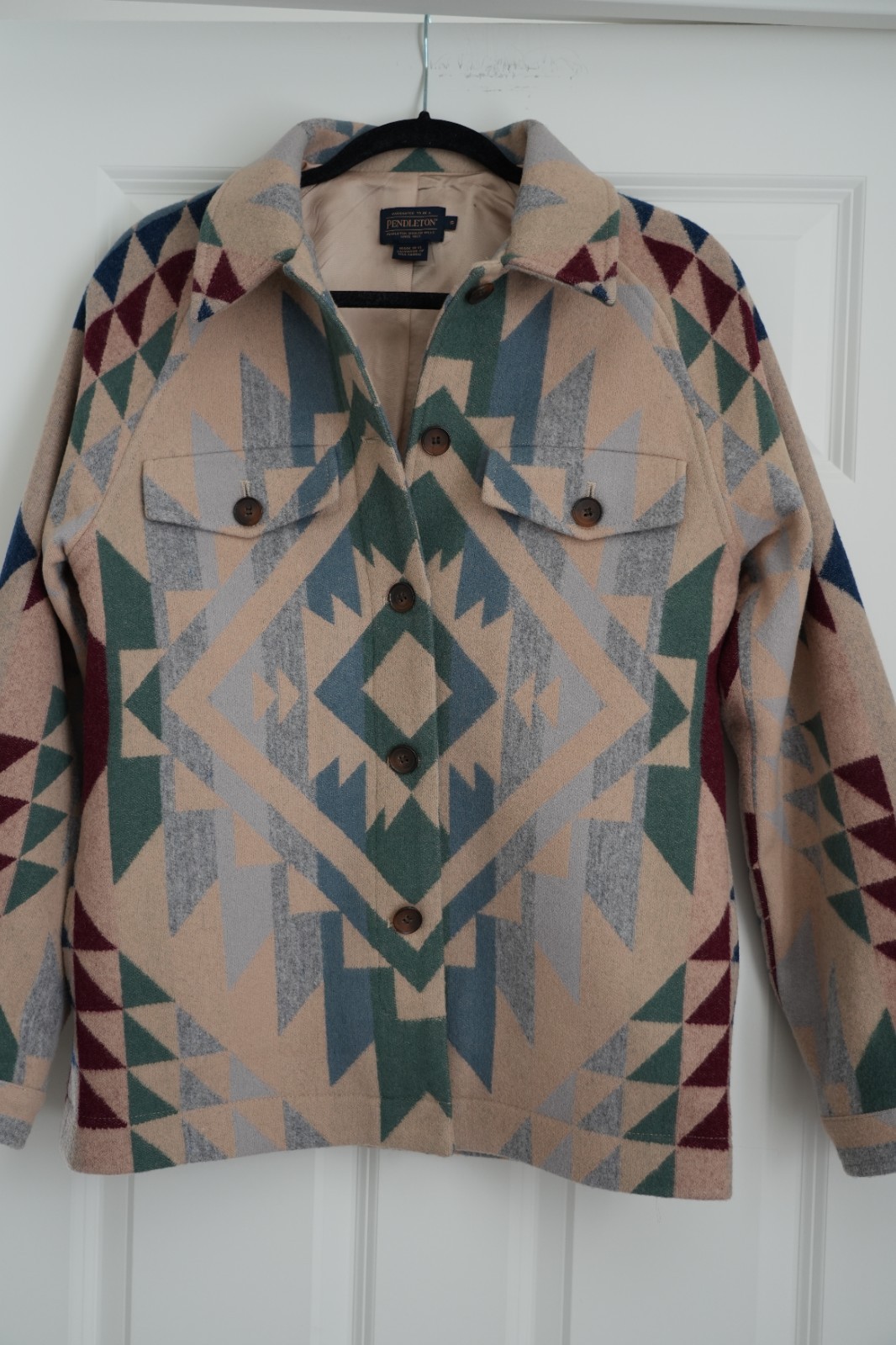 Pendleton Aztec Wool Blanket Leanne Coat Jacket M… - image 1