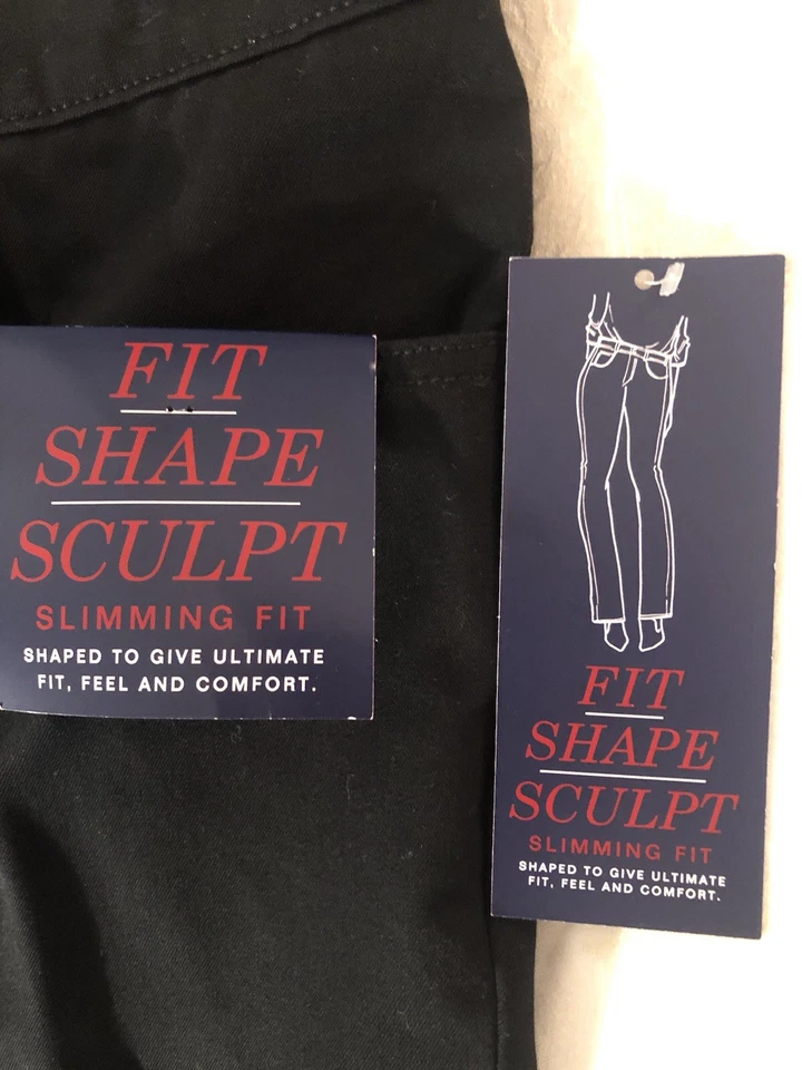 Pantalones Chaps para mujer 24W negros tiro medio ajuste adelgazante forma esculpida pierna recta NUEVO Foto 3 de 4