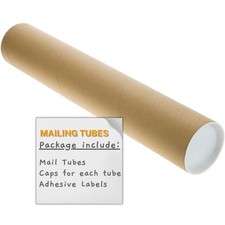 Mailing Tubes with Plastic Caps Small Size 2"x12" Shipping Cardboard Blueprin...