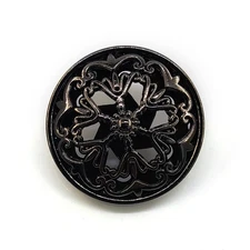 20 pcs Black Retro Double Layer Openwork Metal Shank Sewing Coat Buttons -25m...