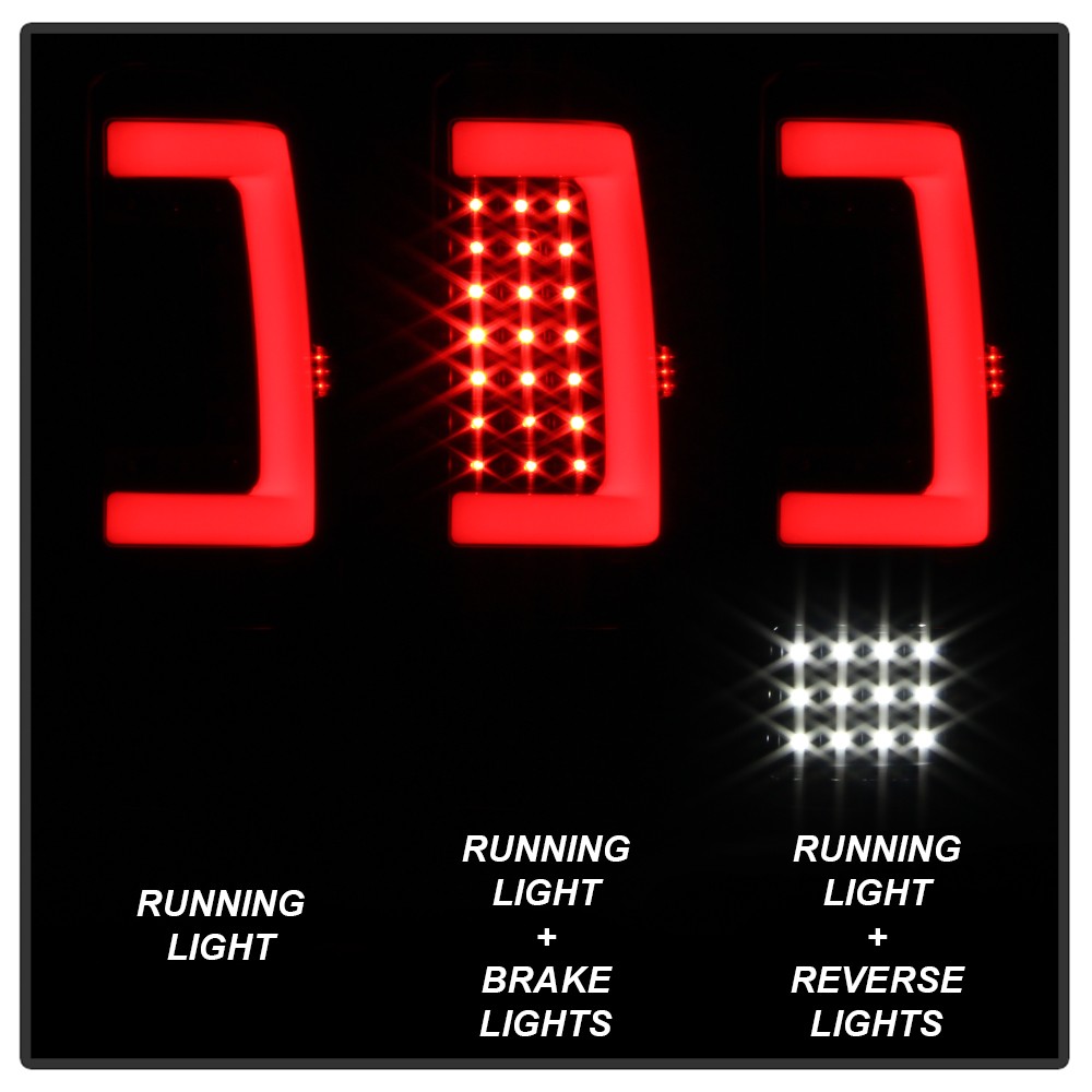 Black 2007-2013 Chevy Silverado 1500 Headlights+LED Tube Tail Lights Brake Lamps