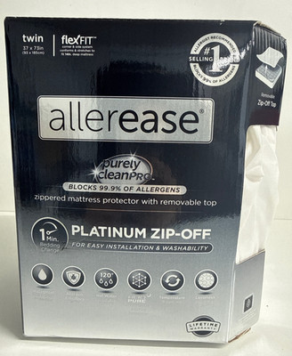 AllerEase Twin Platinum Zip-Off Plush Waterproof BedBug Mattress Protector