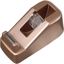 Rose Gold Desktop Tape Dispenser, Heavy Duty Desk Tape Dispensers with Weight...