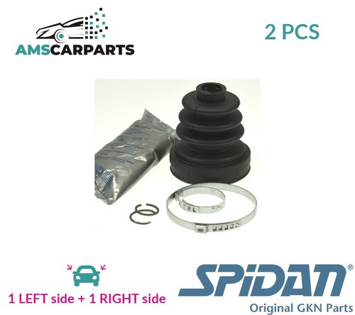 CV JOINT BOOT KIT PAIR TRANSMISSION END FRONT RIGHT LEFT 25686 SPIDAN 2PCS NEW