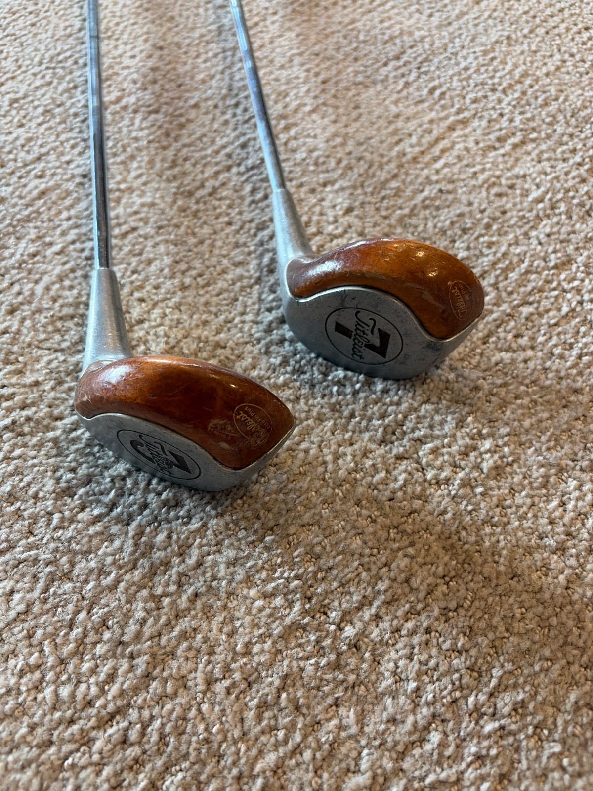 Vintage Titleist 3 and 7 Wood RH Power-Flo  Steel Shaft
