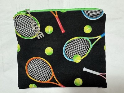 Coin Purse Zipper Pouch US Open Tennis Print Lined Cotton Cheeky Fun Gift Idea