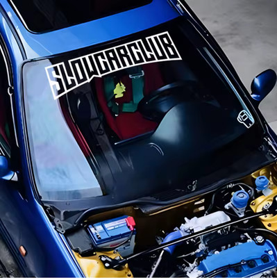 SLOW CAR CLUB Frontscheiben Heckscheiben Aufkleber Sticker Folie