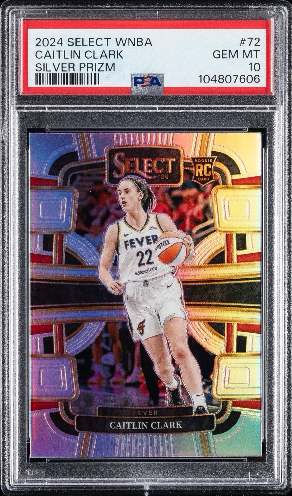 2024 PANINI SELECT WNBA SILVER PRIZM #72 CAITLIN CLARK ROOKIE RC PSA 10