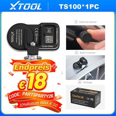 XTOOL TS100 Metall-TPMS-Sensor Reifendrucküberwachungstool zum Neuprogrammieren